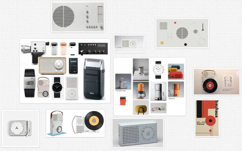 Design mood board with Bauhaus inspiration