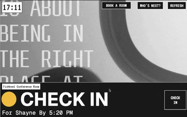 Room tablet CHECK IN state