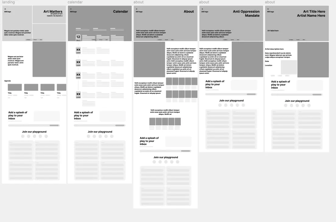 lofi mockups